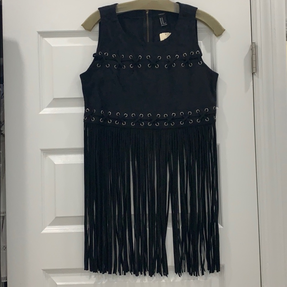 Forever 21 - Suede Crop Trop with Fringe